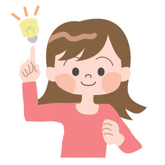 ひらめいた女性のイラスト
