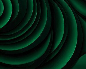 Abstract green spiral pattern with smooth curved lines