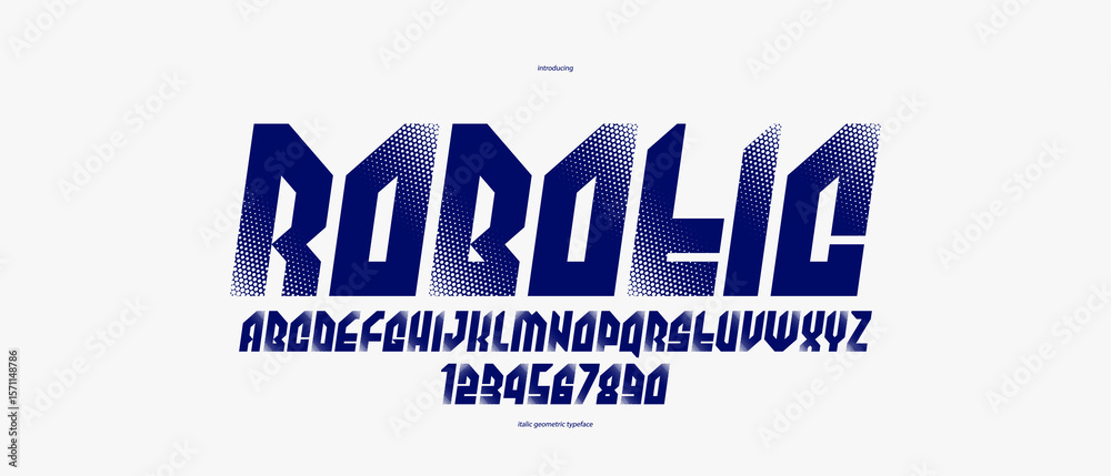 Fototapete urban massive geometric font for logos and emblems, minimal strong vector typeface, typography with 