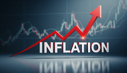 business graph with red arrow