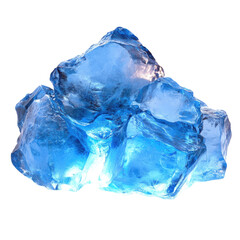 Fototapeta premium Bright blue crystal cluster isolated on transparent background cutout png