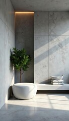 Minimalist interior with textured grey concrete wall, grey, texture, modern