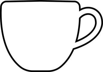 Coffee and Tea Related cup icon in line. isolated on transparent background