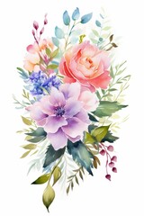 Fototapeta premium Bright flowers on white background