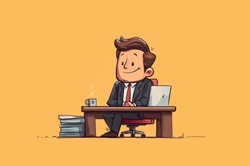 An image of cute confidence business man 