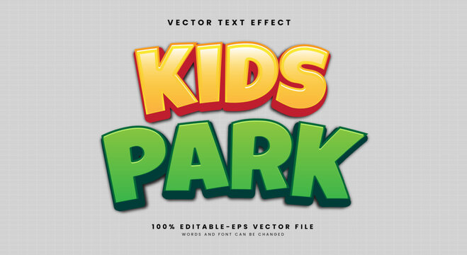 Kids Park 3d editable text effect Template Suitable for kids theme