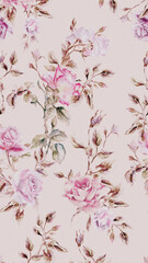 Fototapeta premium Modern Seamless Floral Texture with Organic Elements