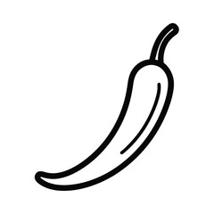 minimal-red-chili-outline-icon-vector-on-white-bac.eps
