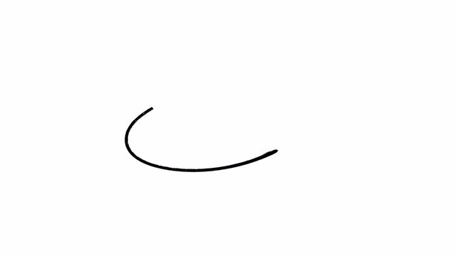 Hand-drawn oval frame circle animation, Hand-drawn stop motion black circle highlight with transparent background.	
