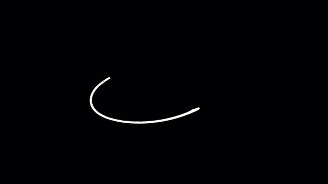 Hand-drawn oval frame circle animation, Hand-drawn stop motion white circle highlight with transparent background.	
