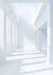 Obraz premium Abstract blue white minimal architecture background interior fragment Empty room interior design architecture blank design room