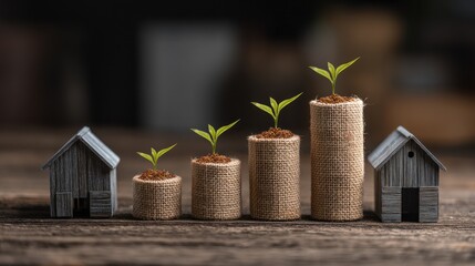 Growing property values symbolic representation of increasing home value