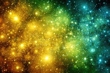 Fototapeta premium Cosmic nebula of vibrant gold and teal