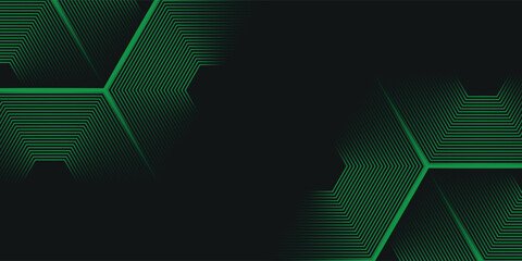 modern green gradient hexagon design on green and black gradient background. green technology design