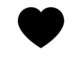 Classic Black Heart Shape Icon for Love and Romance Graphic Projects