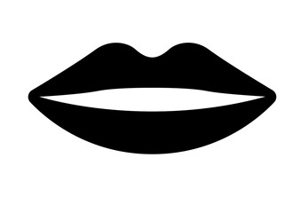 Elegant Black Lips Icon for Beauty and Fashion Graphic Creations