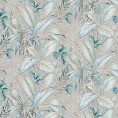 Artistic All Over Pattern of Flowers, Leafs and Swirl