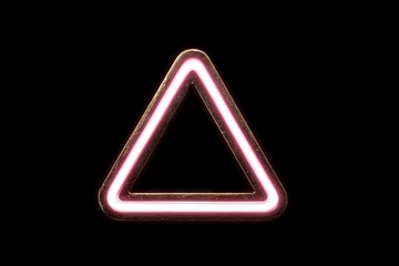 A glowing, pink triangle outlined in aged metal