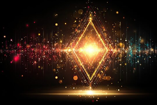 Diamond-shaped light burst on dark background
