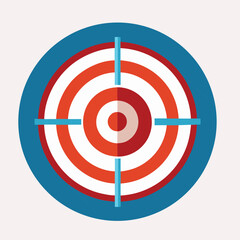 "Target icon in clean vector style, isolated on white background. Symbol of focus, goal setting, and precision."