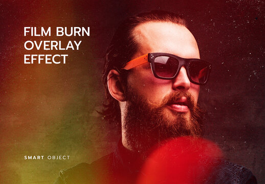 Cinematic Film Burn Overlay Photo Effect