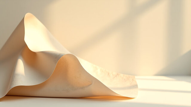 worn beige paper texture crumpled organic pose soft focus warm natural light inviting viewer eye tactile