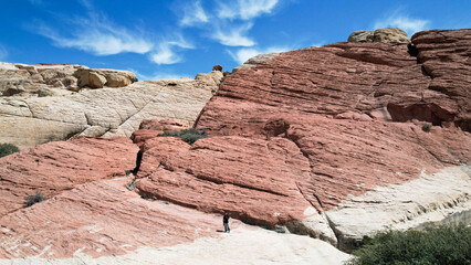 The big mountain in red color.