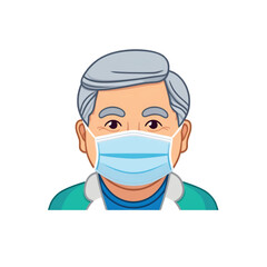 cartoon doctor with a mask