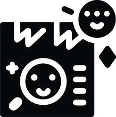 Fototapeta premium Happy character smiling on torn paper icon