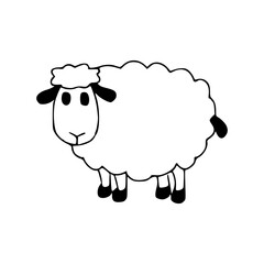cute cartoon sheep outline drawing