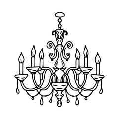 baroque style chandelier illustration