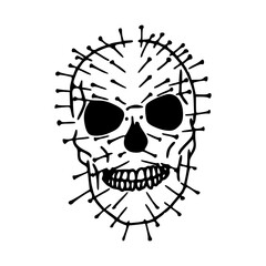 Obraz premium stylized pinhead skull vector clipart