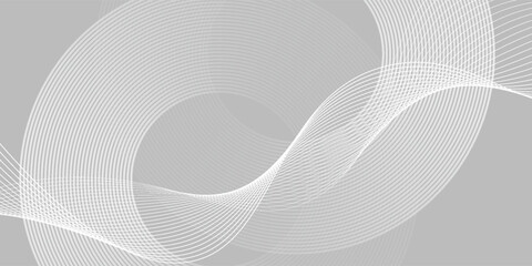 White geometric abstract background overlap layer on bright space with lines effect decoration. Modern graphic design element circles style concept for banner, modern vector wallpaper