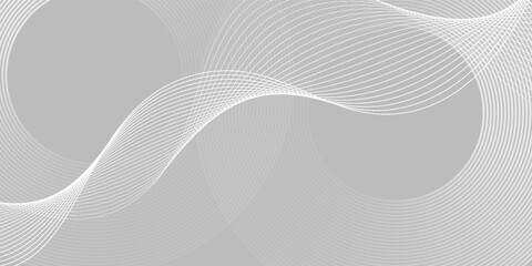 White geometric abstract background overlap layer on bright space with lines effect decoration. Modern graphic design element circles style concept for banner, modern vector wallpaper