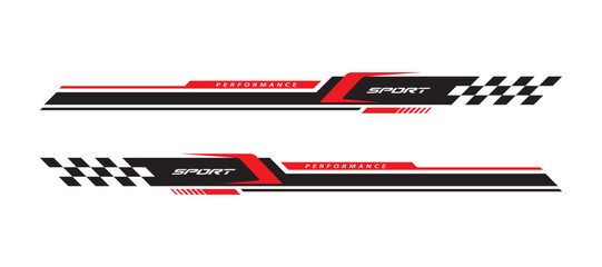 Wrap design for Car vectors. Sports stripes, car stickers black color. racing decals for tuning