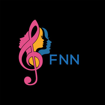 FNN "Colorful Female Silhouettes with Treble Clef Music Symbol on Black Background &ndash; FNN Later Logo, Empowerment, Diversity & Art Concept"
