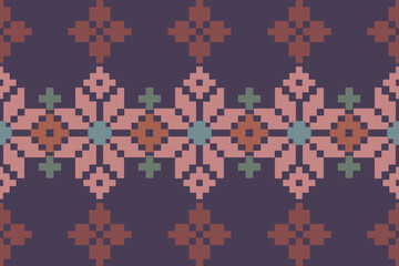 Ethnic Abstract Orange. Seamless pattern in tribal, folk embroidery, and Mexican style. 