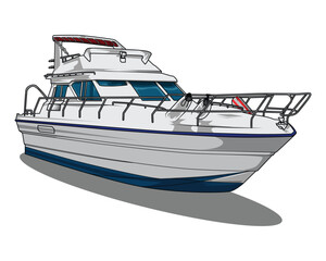White Motorboat Sailing on the Water