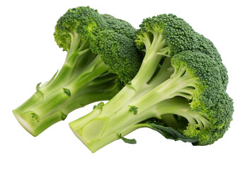 Fresh green broccoli isolated on white background for healthy diet and nutritional cooking ideas