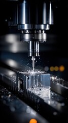 A dynamic image of an industrial workshop dedicated to synthetic diamond fabrication featuring polished machinery and highprecision tools under sharp studio lights showcasing the blend