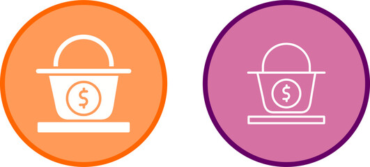 Dollar Basket Vector Icon