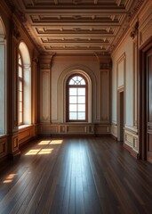 Fototapeta premium Empty room with wooden floor Empty room interior design architecture blank design room