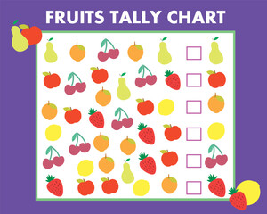 Fruits Tally Chart (How May