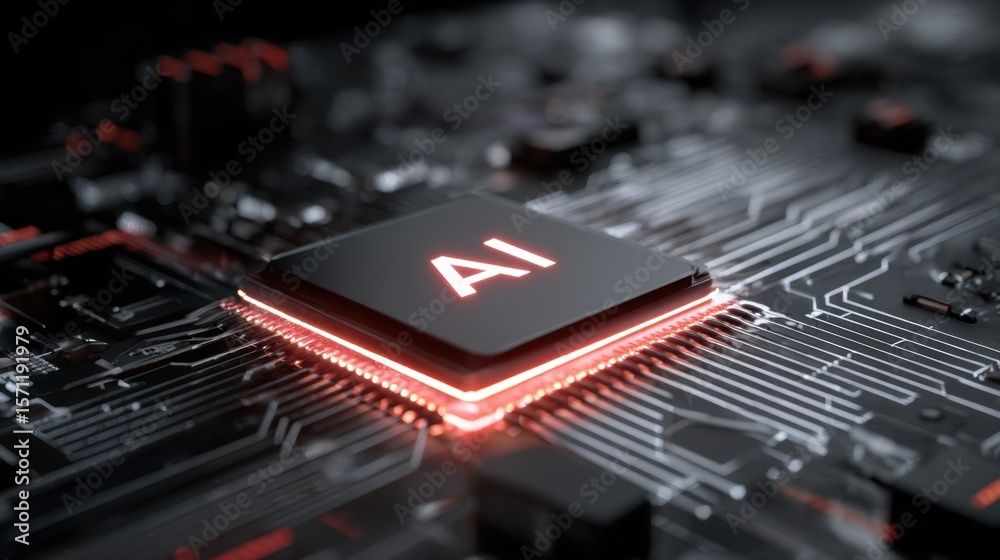 Poster a conceptual image depicting a glowing ai chip linked to a network of circuits symbolizing the seaml