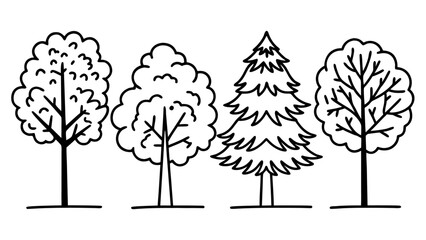 Set of Trees line art.