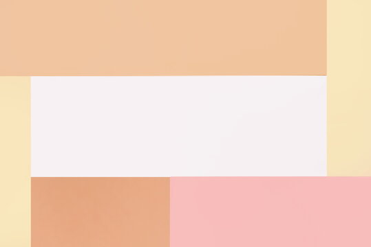 Colorful pastel abstract background. Minimal geometric shapes and lines