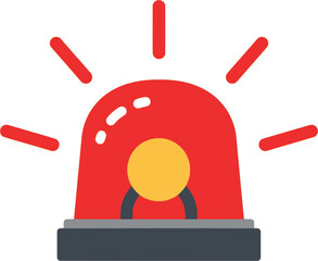 An illustration of a red warning siren flashing, representing an alert or emergency notification icon

