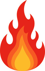 A simplified flame icon illustration with red and orange fire shapes

