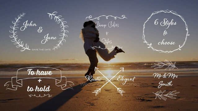 Elegant Chalk Wedding Outlines