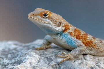 Obraz premium A close up shot of a lizard on a rock taken vertically